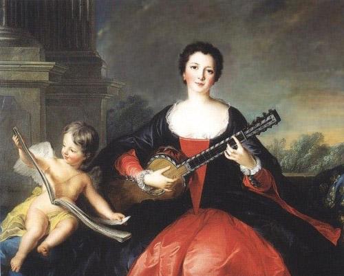  Repro painting of Philippine elisabeth d'Orleans or her sister Louise Anne de Bourbon